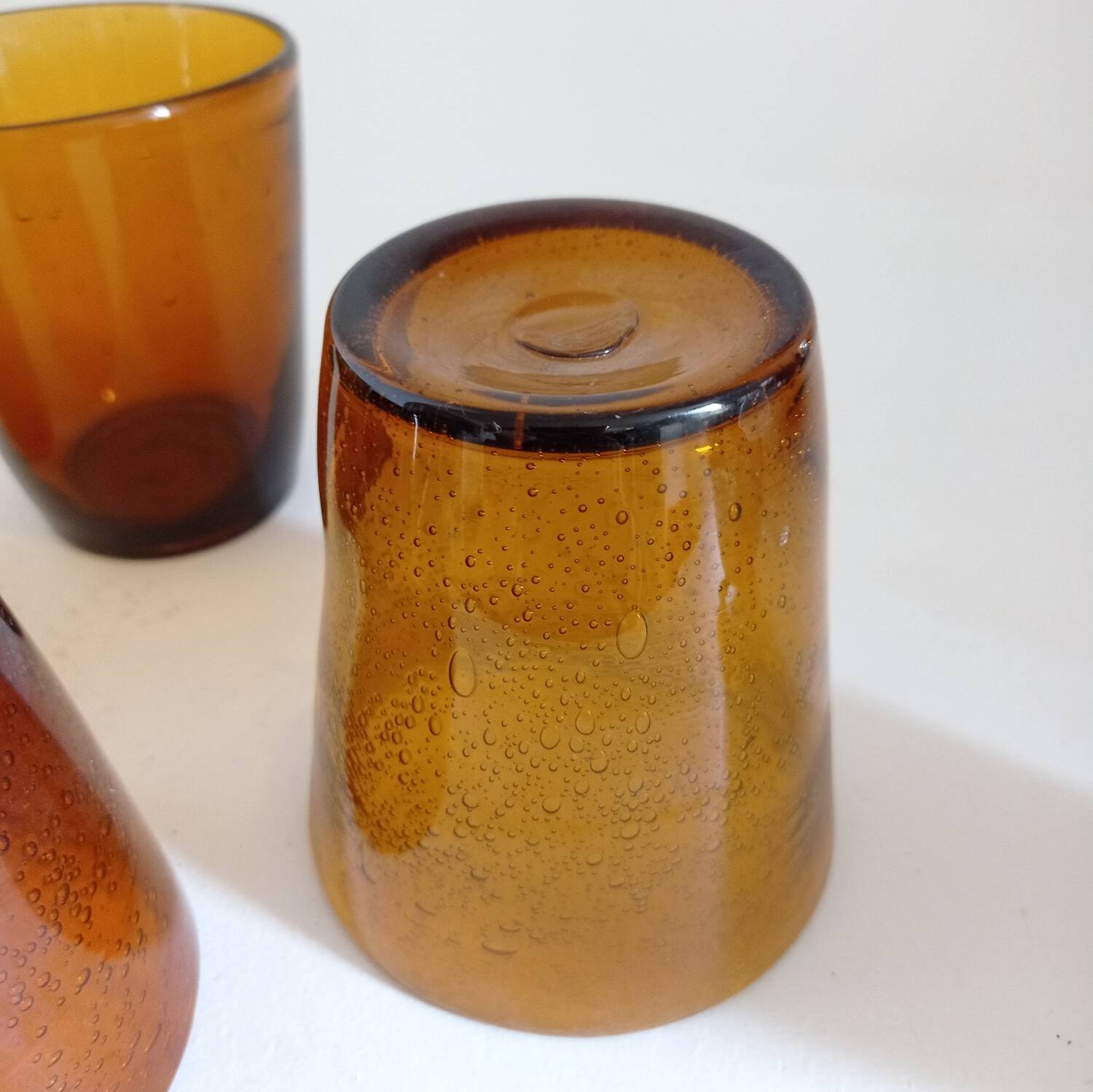 Set of 4 blown bubble glasses