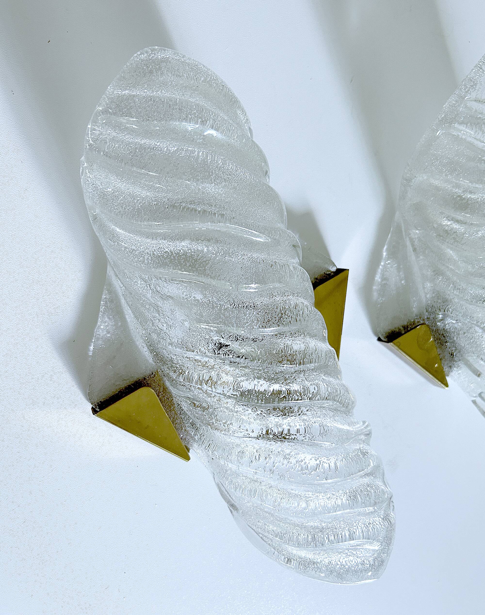 Pair of large Murano glass wall lights