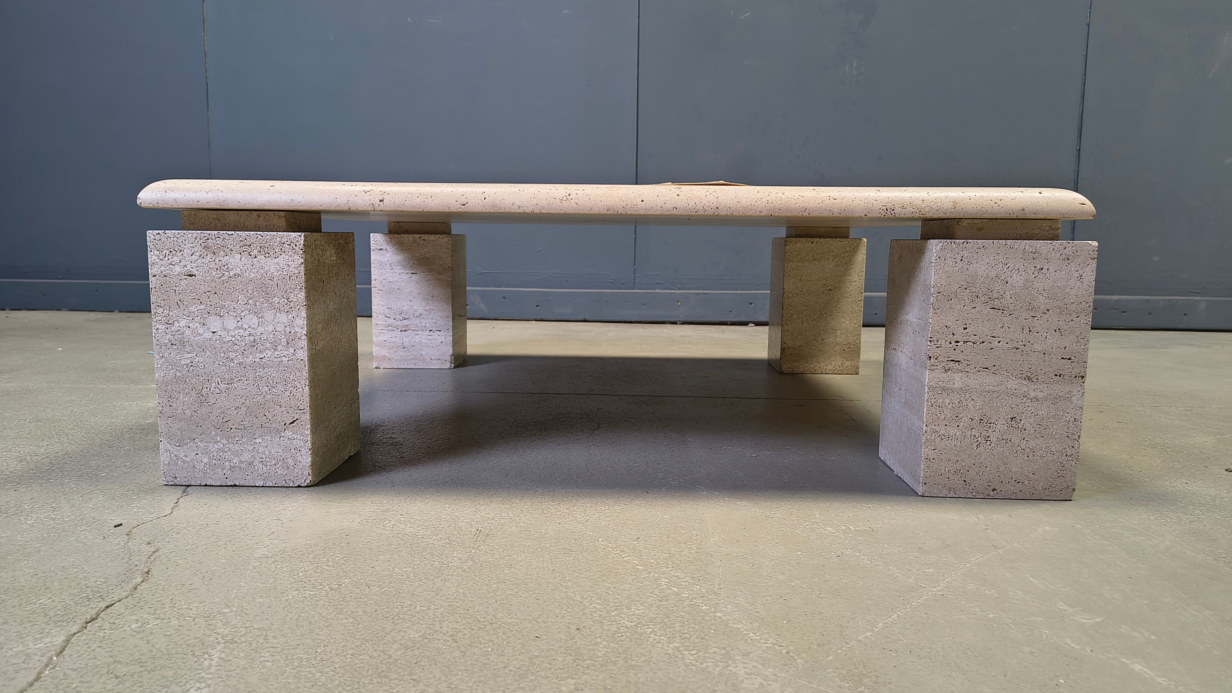 Travertine coffee table 1970s, Italy