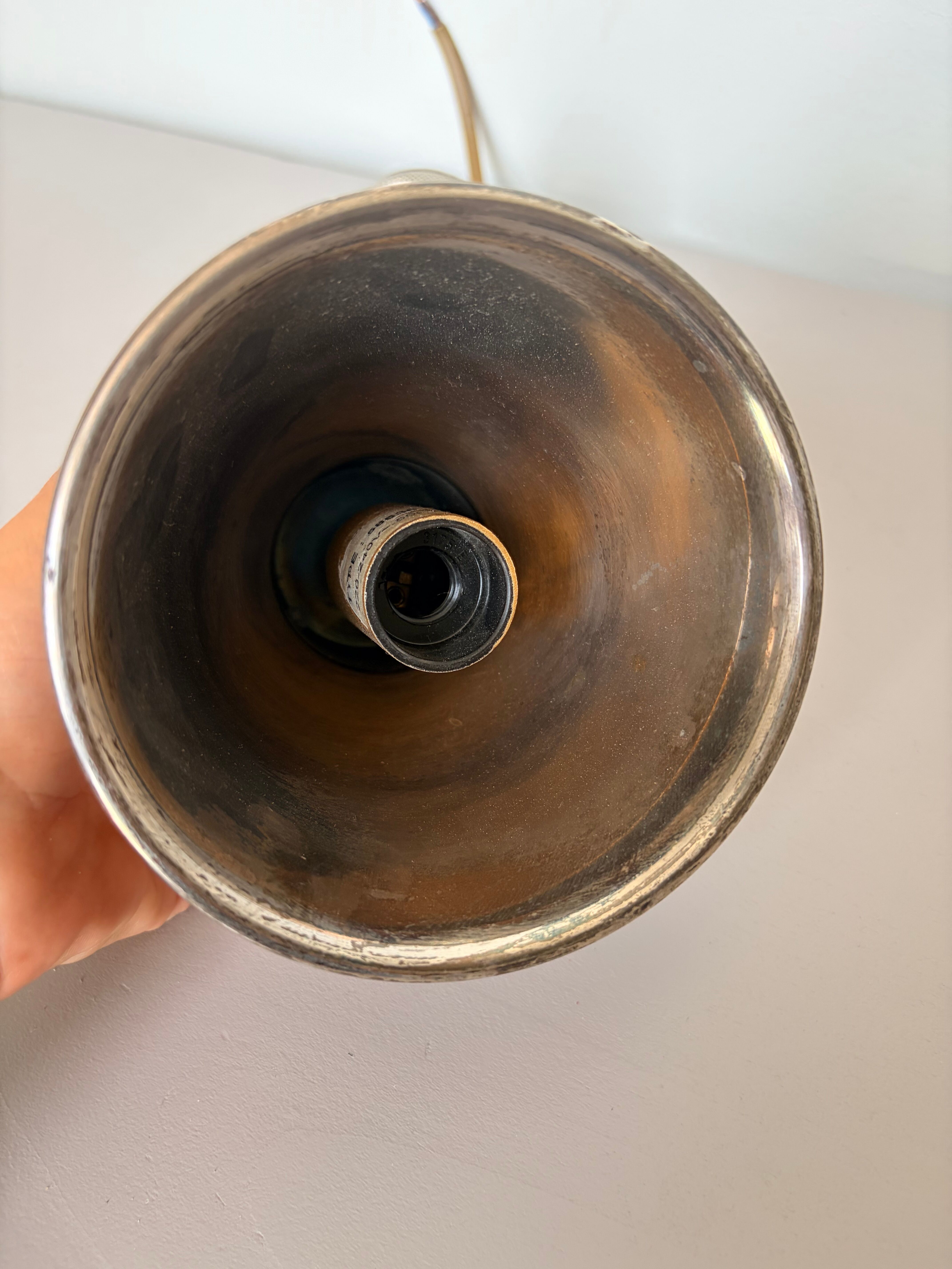 Vintage silver metal wall light 250901