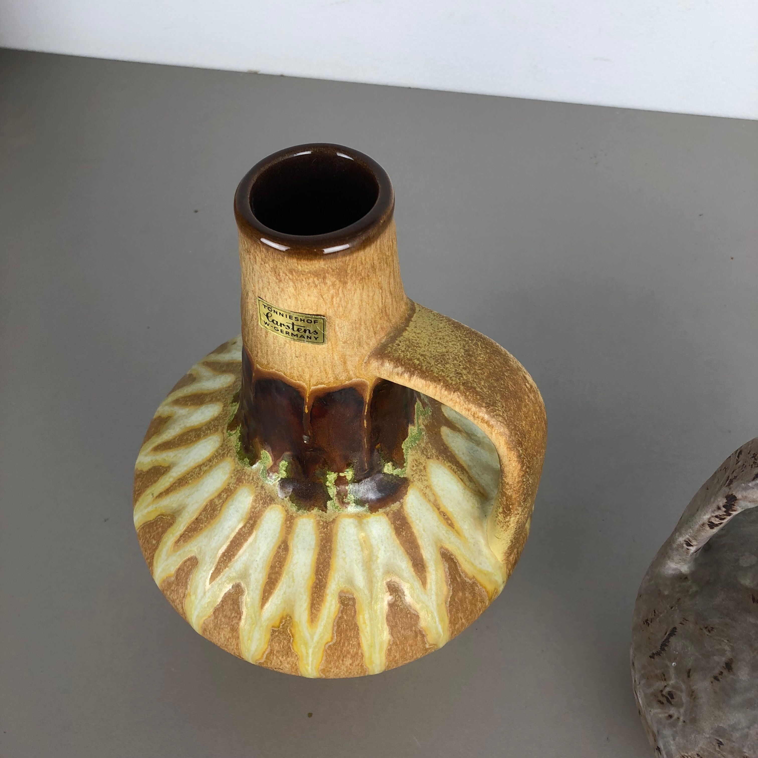 Set of 2 Ceramic Pottery Vase Heinz Siery Carstens Tönnieshof, Germany, 1970s