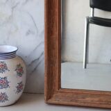 Large antique mirror in patinated wood h170cm