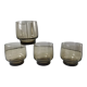 Set of 4 glasses in smoked glass 70s