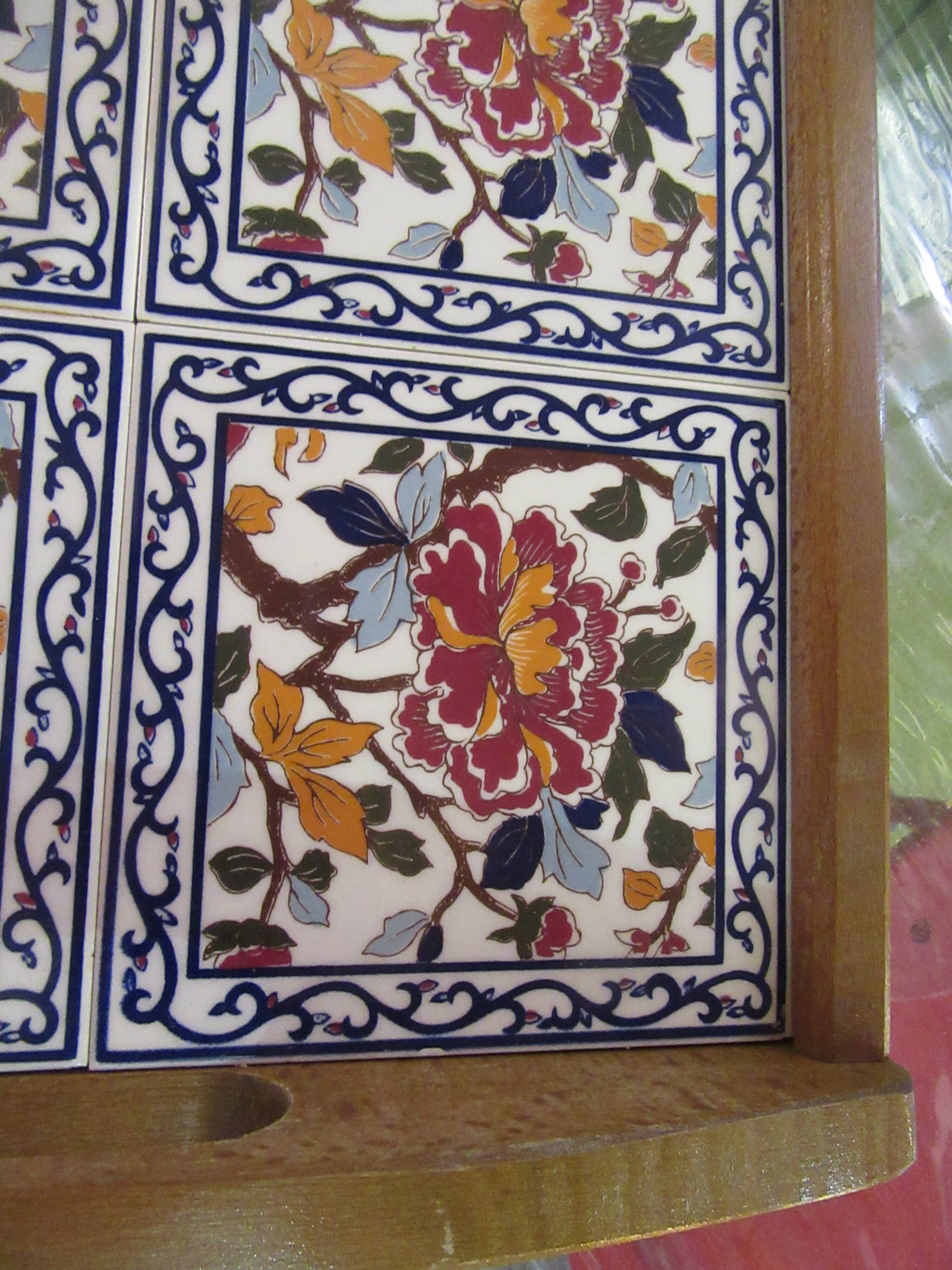 Tile plateau from GIEN and wood