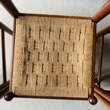 5 chairs made of wood and rope