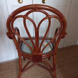 Fauteuil en rotin des années 70