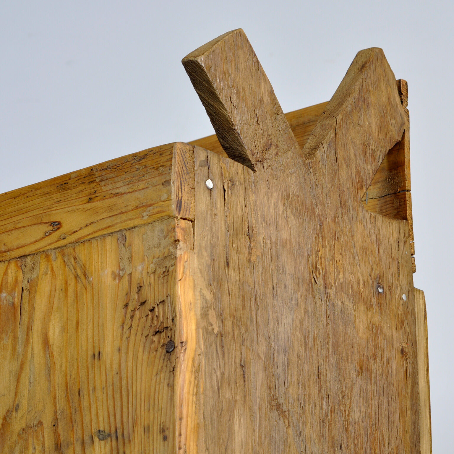 Antique primitive moldavian pine country farmhouse cabinet , circa 1850