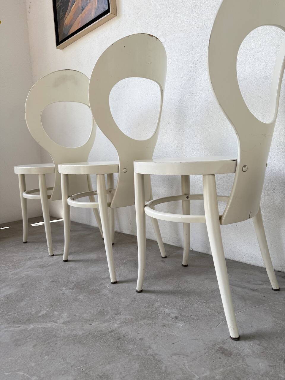 Set of 4 Baumann bistro chairs, Mouette model