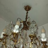 Cage chandelier with 6 light arms and crystal dagger, late 19th century