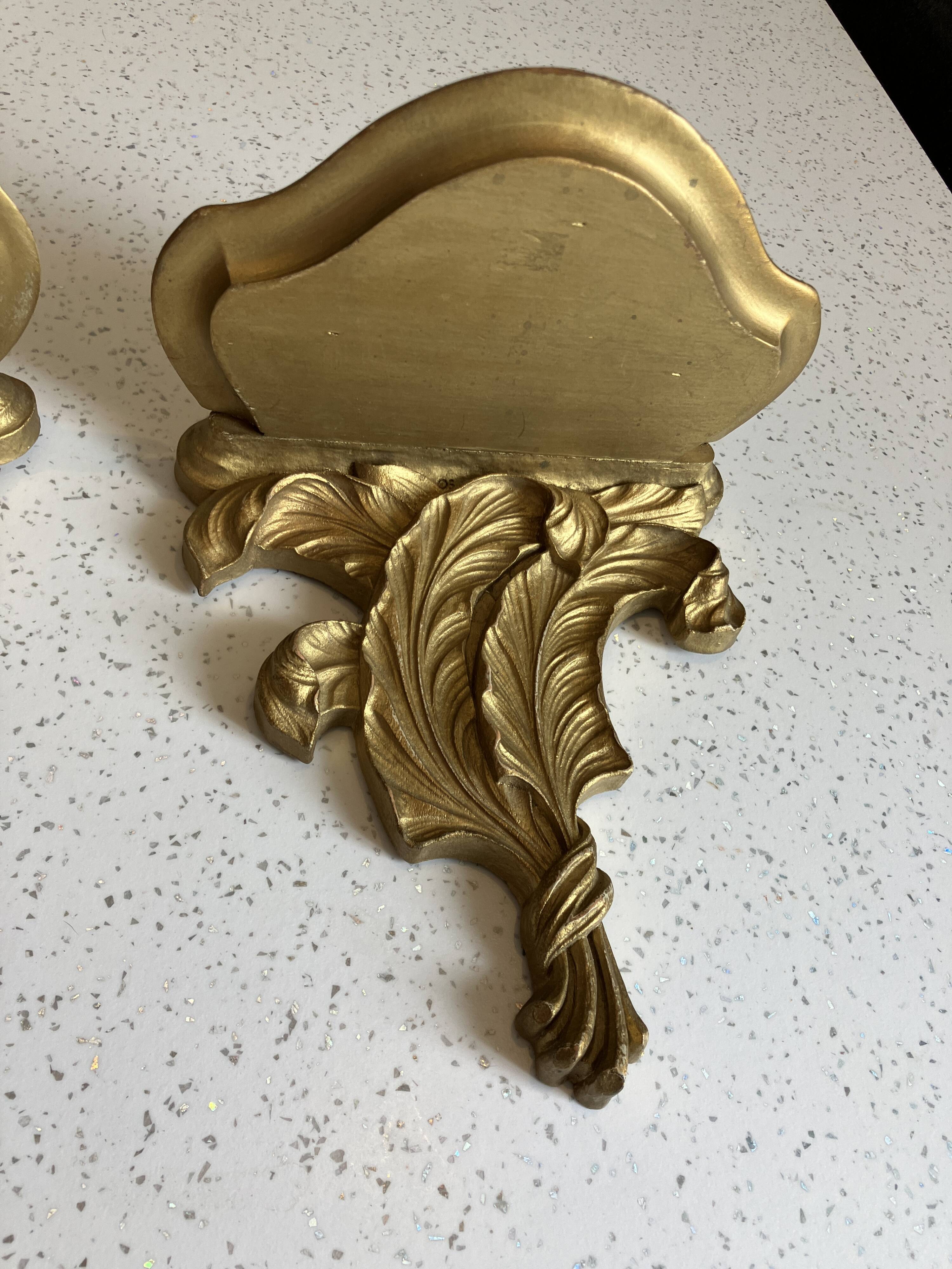 Pair of wooden consoles