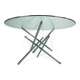 Theodore Waddell for Cassina 714 Tensegrity Chromed Steel Dining Table, 1980s