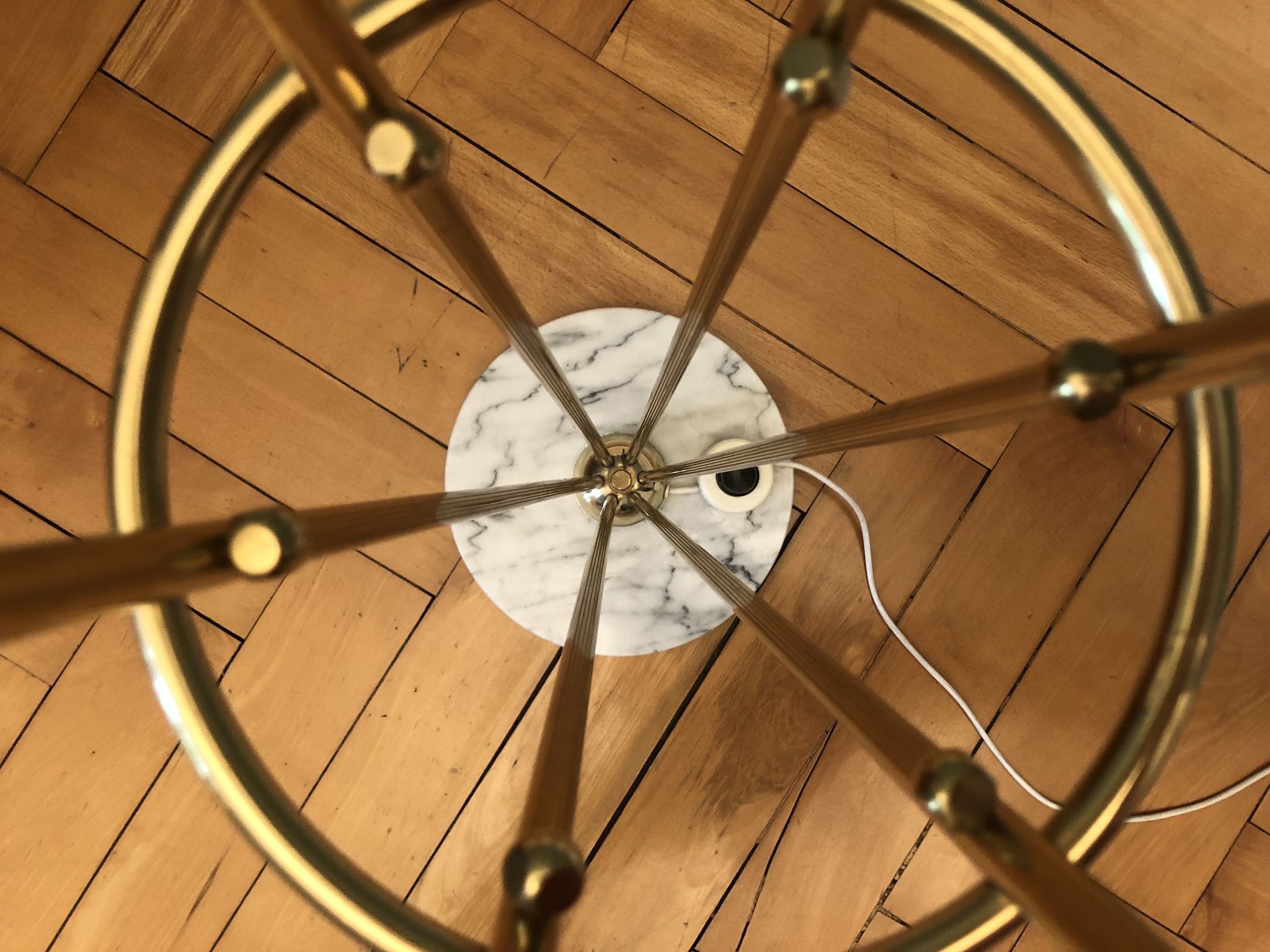Italian Alberello brass & murano floor lamp