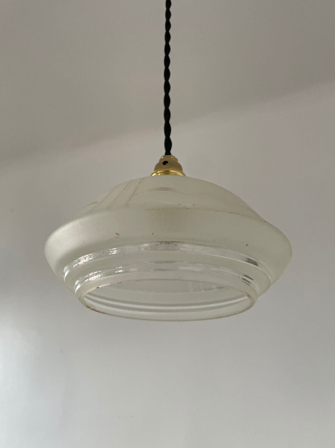 Small Art Deco glass pendant light