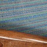 Pair of blue boomerang armchairs by Antonin Suman for Ton (Thonet) 1960