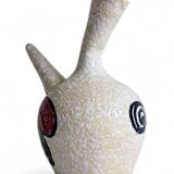 Vintage Spanish Ceramic Porrón, Hand-Painted Rooster, 1960s