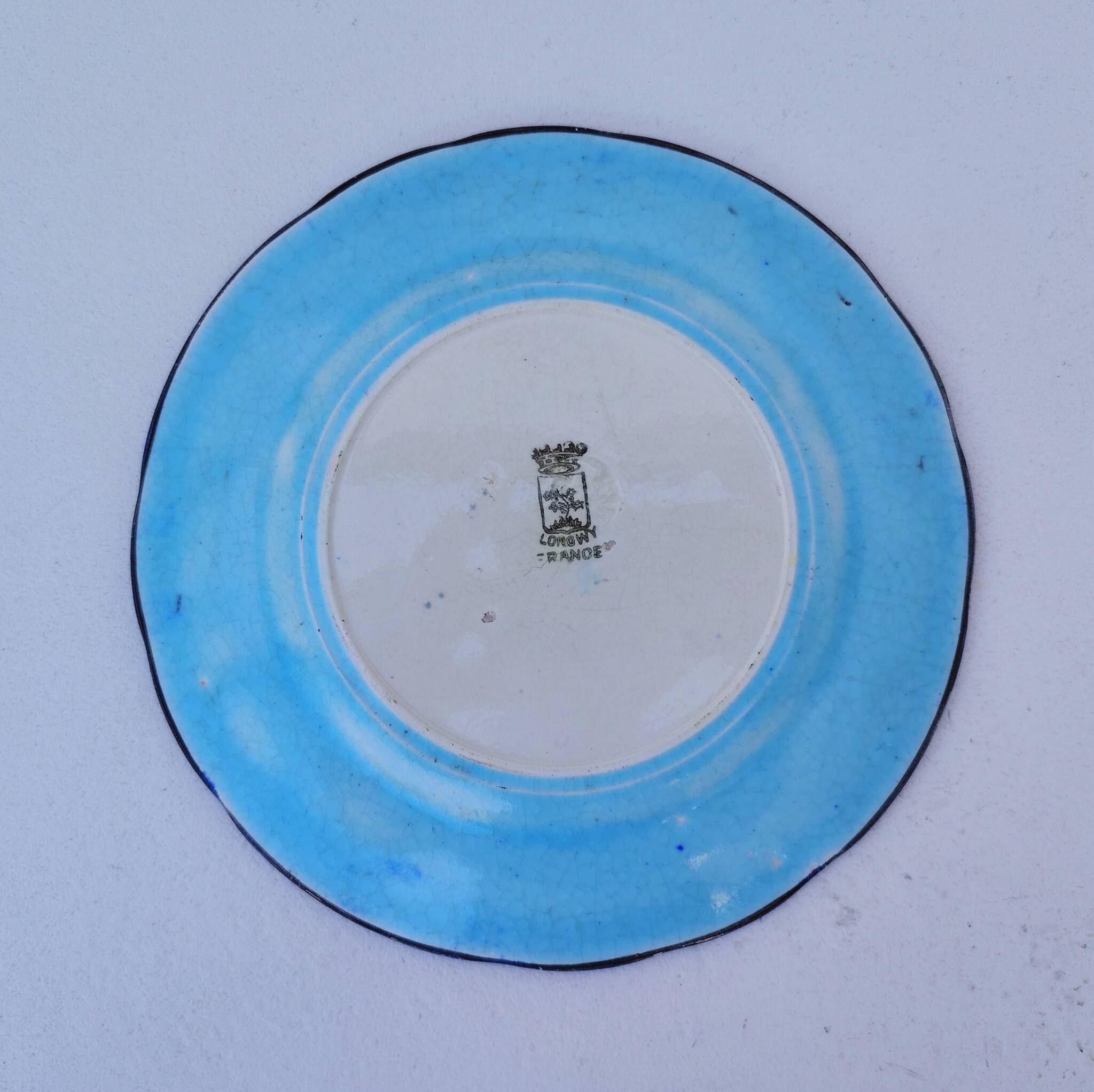 Small plate, Longwy enamels, floral decoration