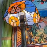 Vintage style Tiffany lamp | lampshade with cat motif