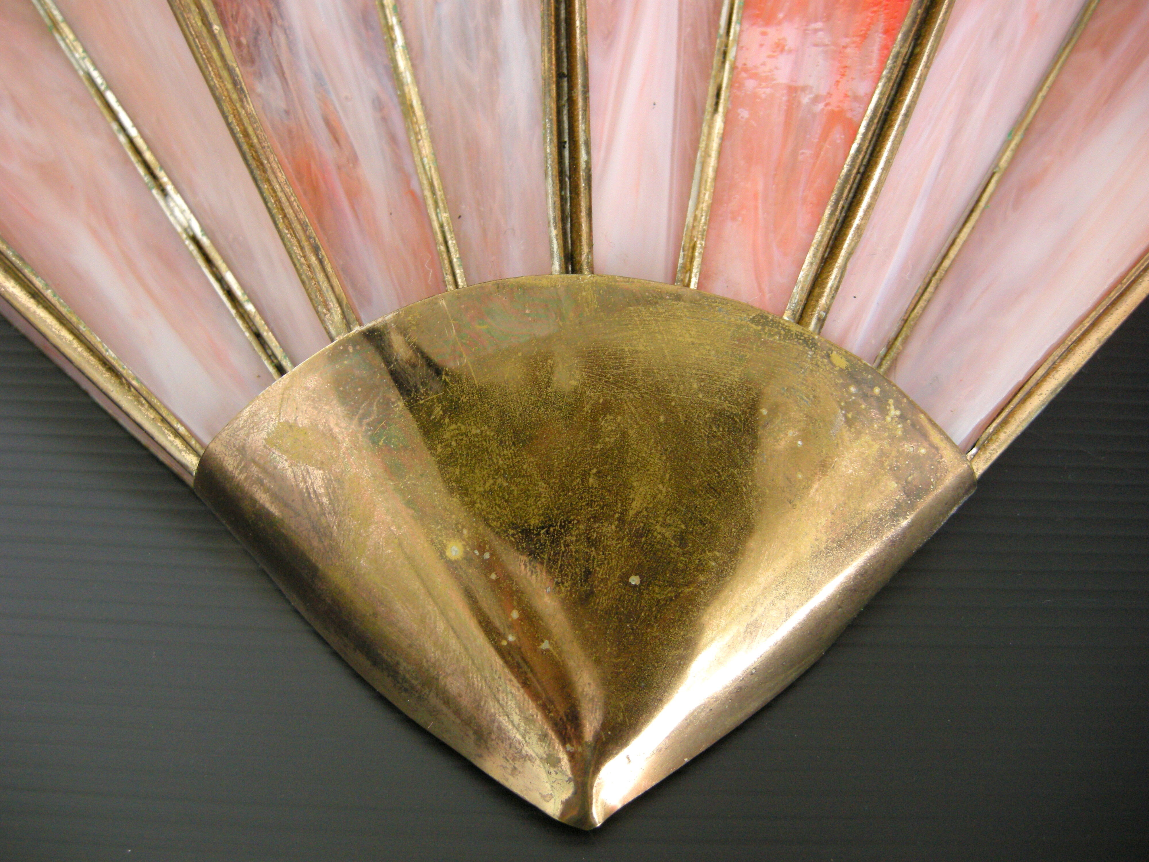 Pair of vintage pearl wall lamps 1970