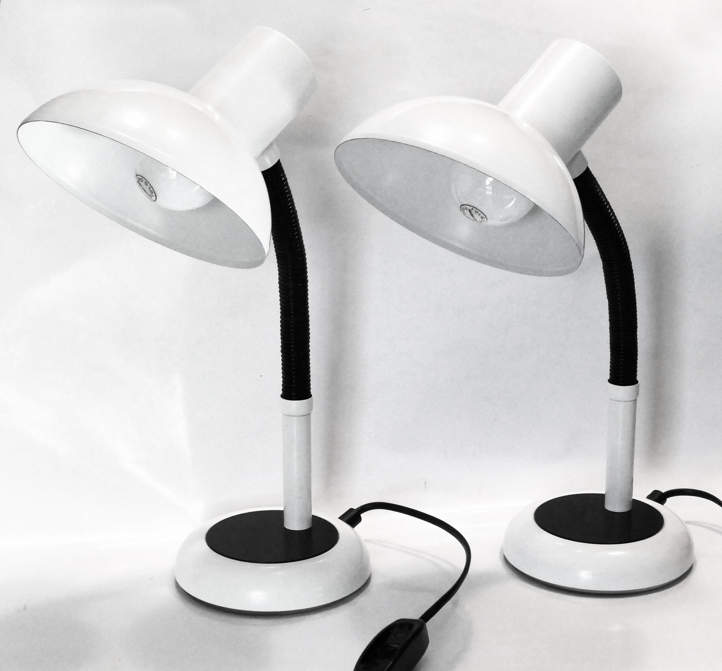 Pair of identical desk or bedside lamps 1970