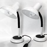 Pair of identical desk or bedside lamps 1970