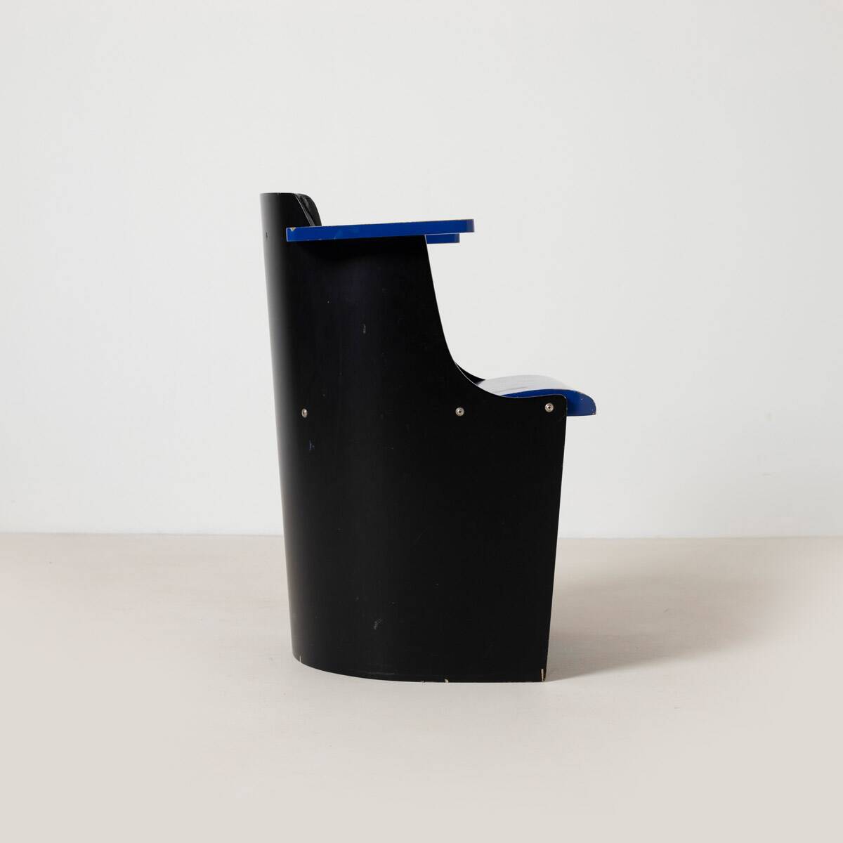 Bauhaus D61 Black and Blue Chair by El Lissitzky for Tecta, 1970s