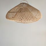 Small rattan lampshade in the shape of a braided hat