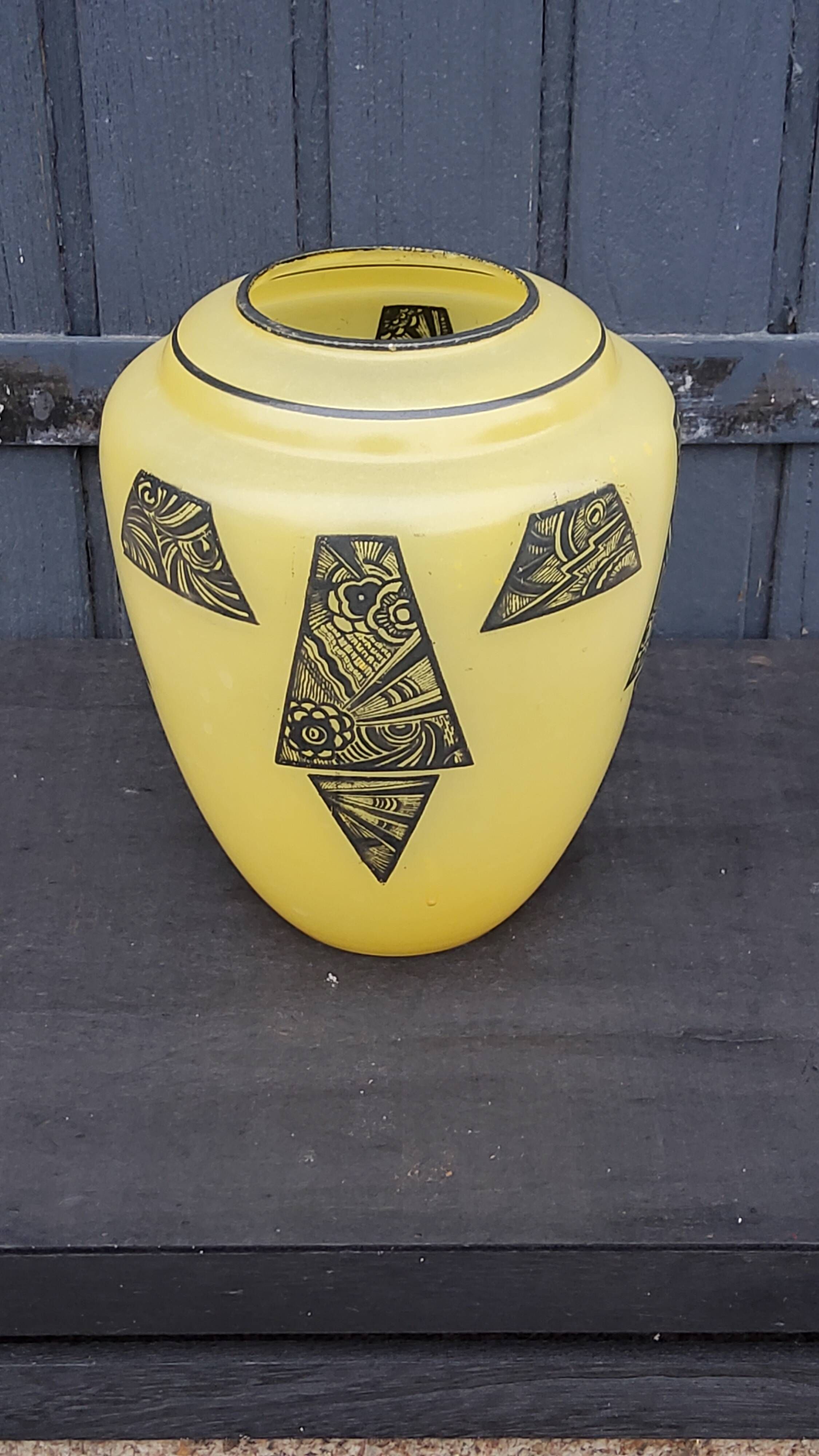 Art deco glass vase signed Legras from the 1930s