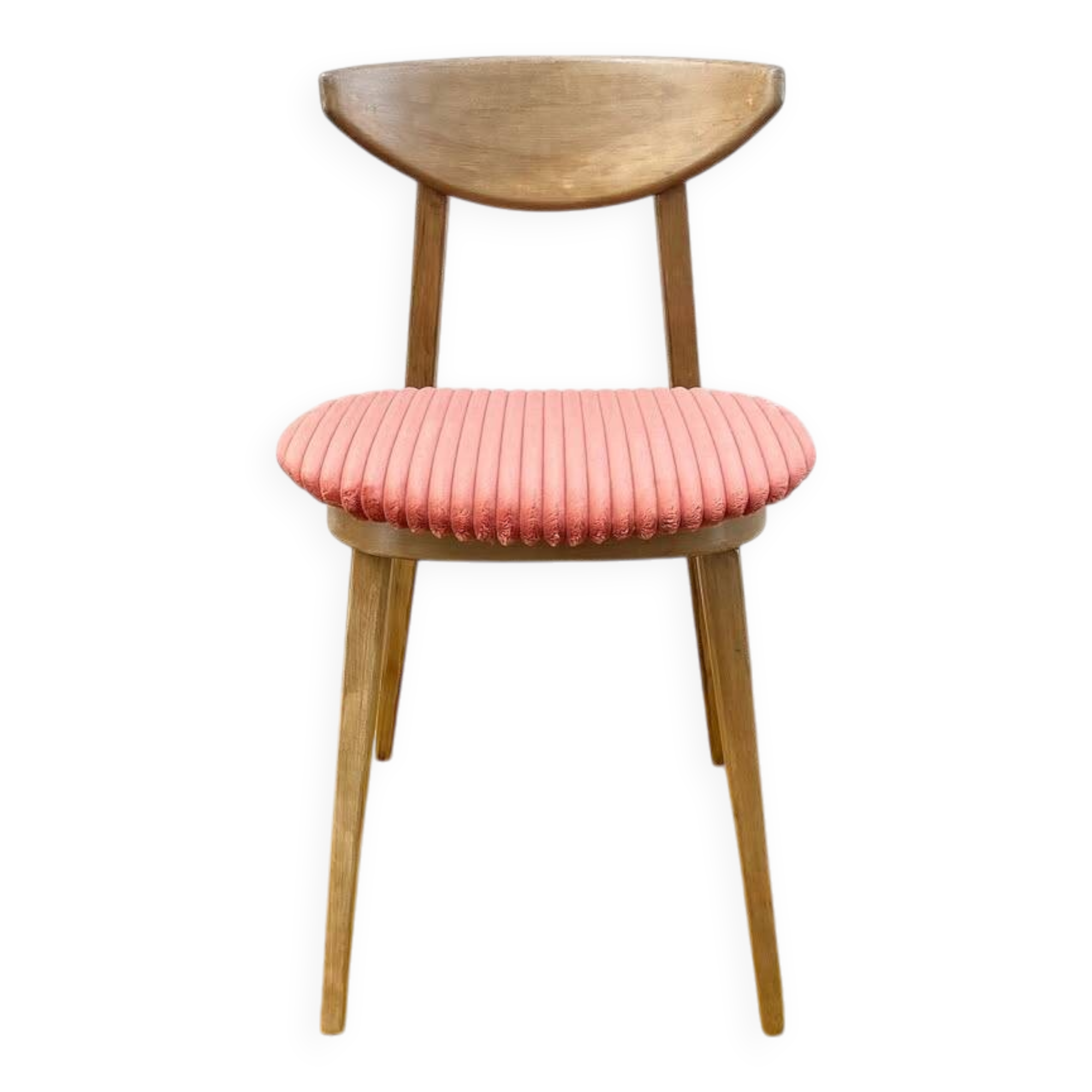 Fontania chair by Baumann – coral corduroy & bent beech