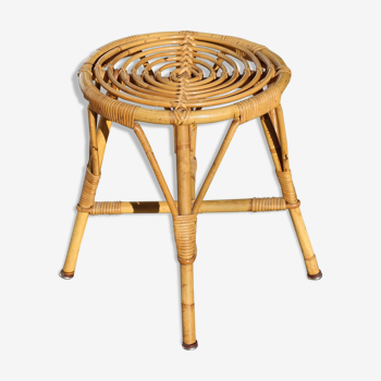 Openwork rattan stool 1950