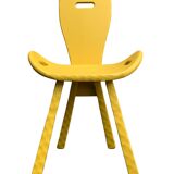 Chaises brutaliste ocre jaune 1960