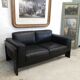 Bastiano by Afra and Tobia Scarpa edition Knoll 60s black leather sofa