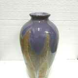 Enamelled sandstone ovoid vase