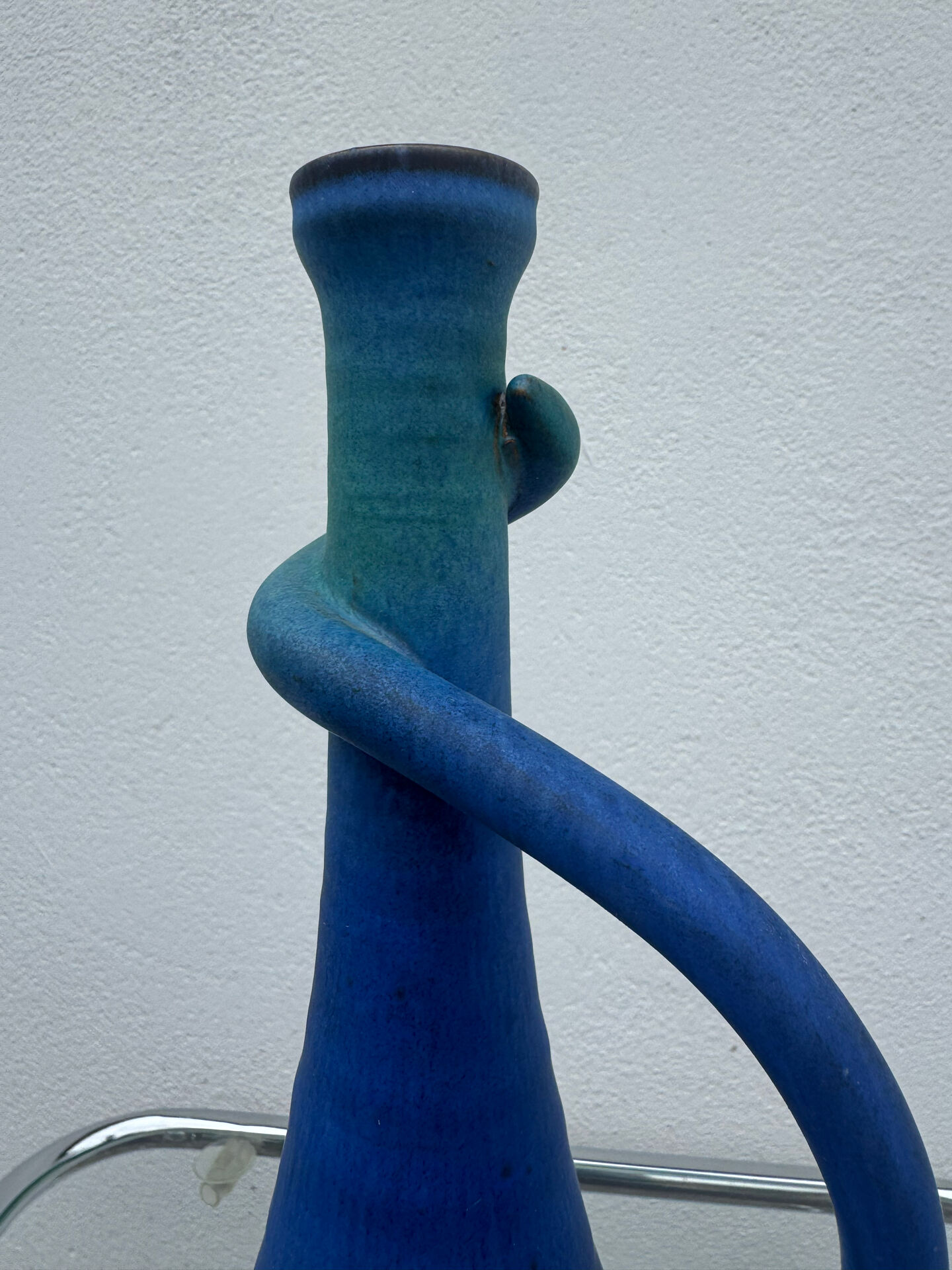 Vintage blue gradient ceramic vase