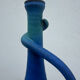 Vintage blue gradient ceramic vase