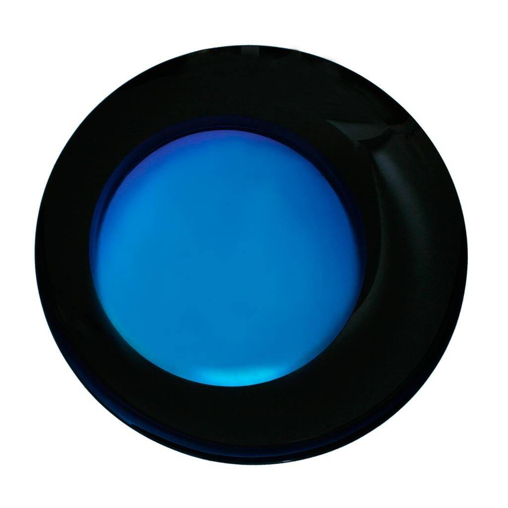 Modern Sculptural Concave Black and Blue Handmade Glass French Mirror