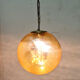 Amber glass and brass globe lamp, Germany 1960s