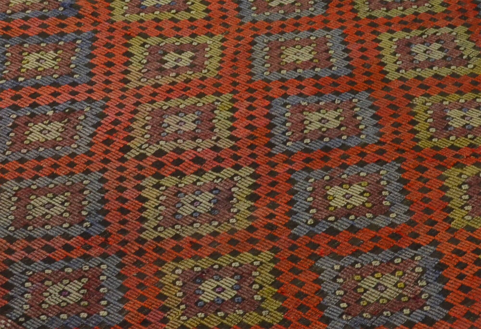 Area kilim rug ,vintage wool turkish handknotted kilim, 297 cmx 200 cm rug