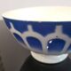 Vintage Earthenware Bowl Blue Stencil Decor, Art Deco Digoin/Sarreguemines