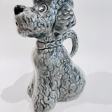 Pichet en barbotine caniche gris