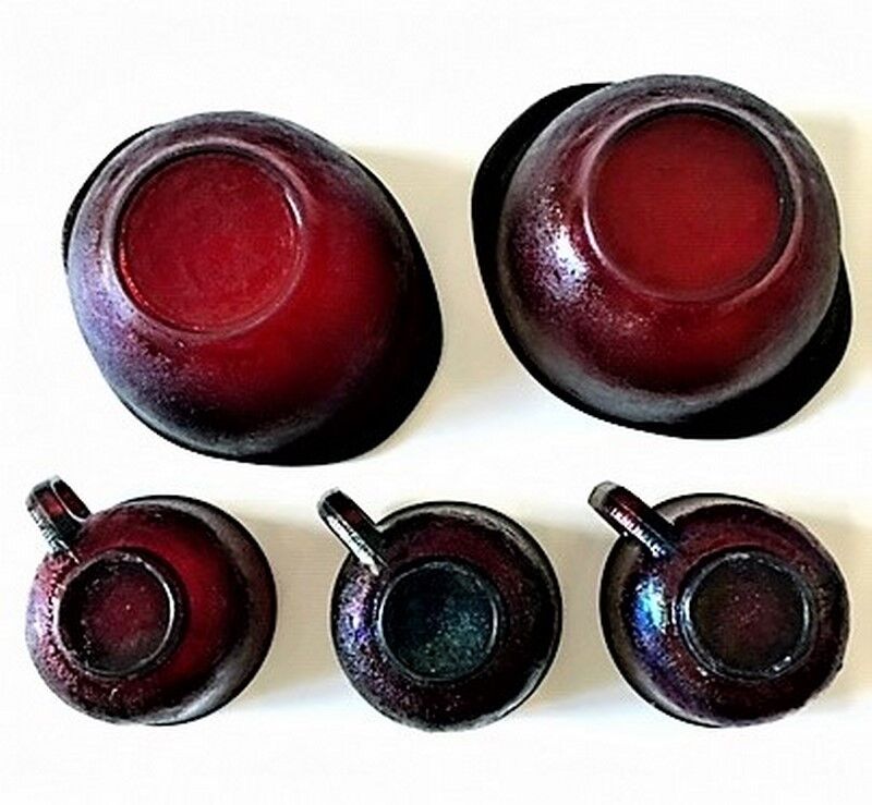 Lot bols and cups arcoroc sierra 70 red glass