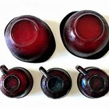 Lot bols and cups arcoroc sierra 70 red glass