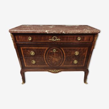 Commode Louis XVI marqueterie