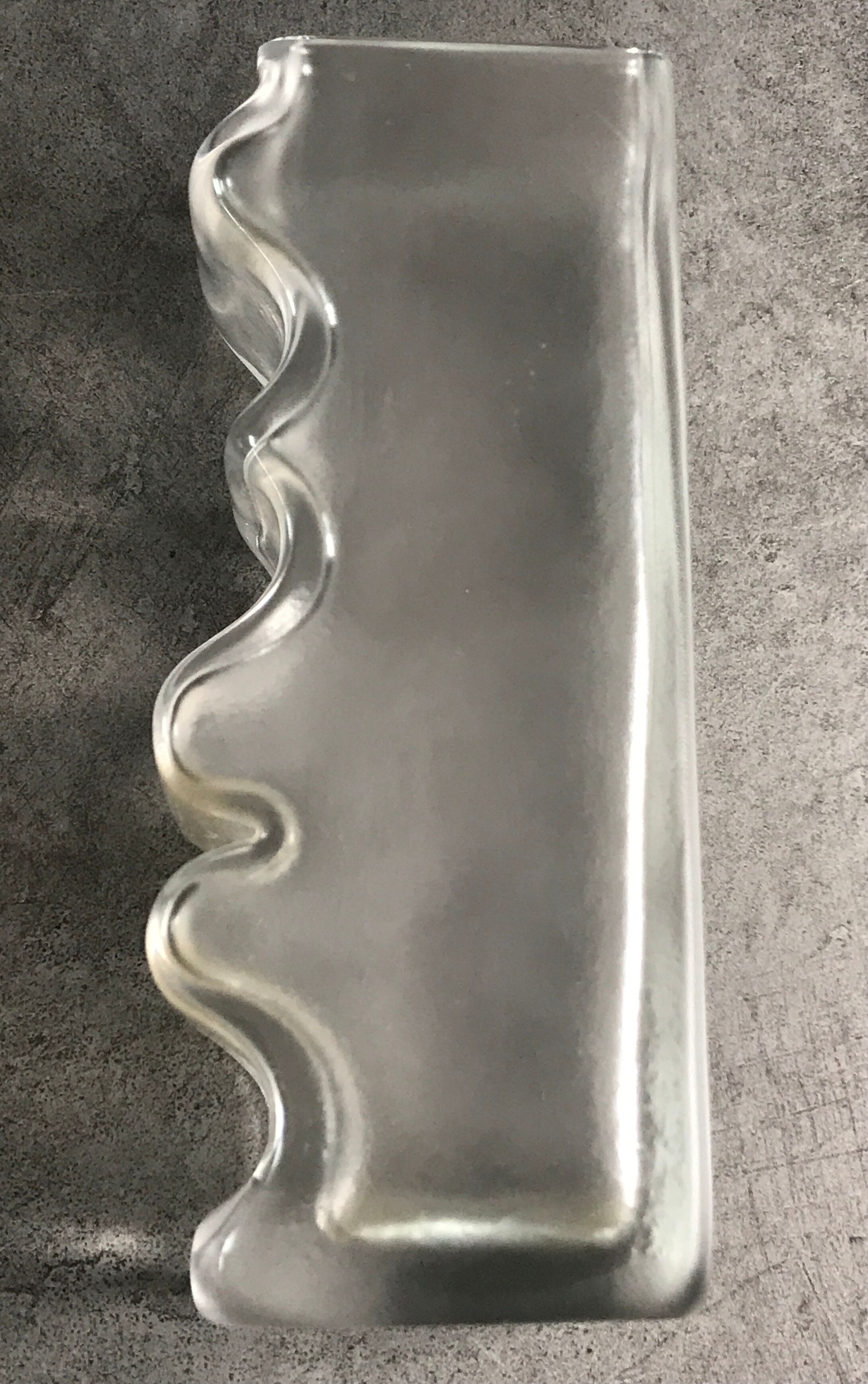 Vase in thick glass with frosted effect stamped by claus josef riedel