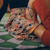 Round carpet purple tiles Diam 150cm