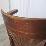 Chaise de salle à manger vintage en bois courbé : fauteuil style Thonet du milieu du siècle