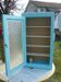Toilet cabinet in blue wood opaque glass
