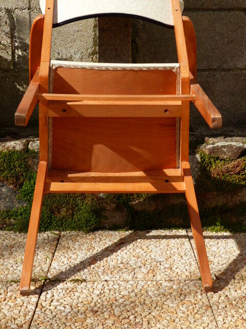 Pair of Bridge skai and wood chairs years 70's