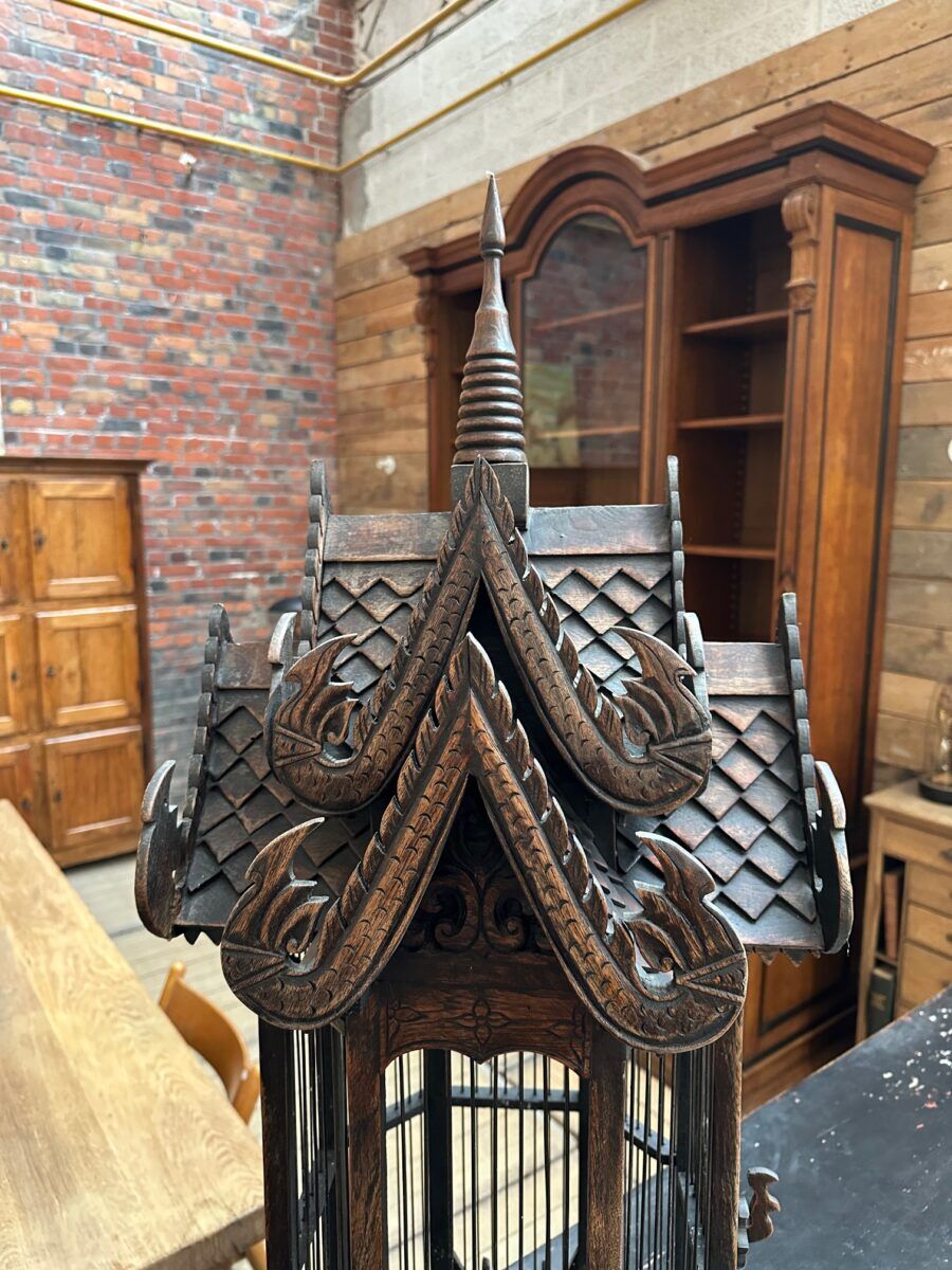 Handcrafted teak cage