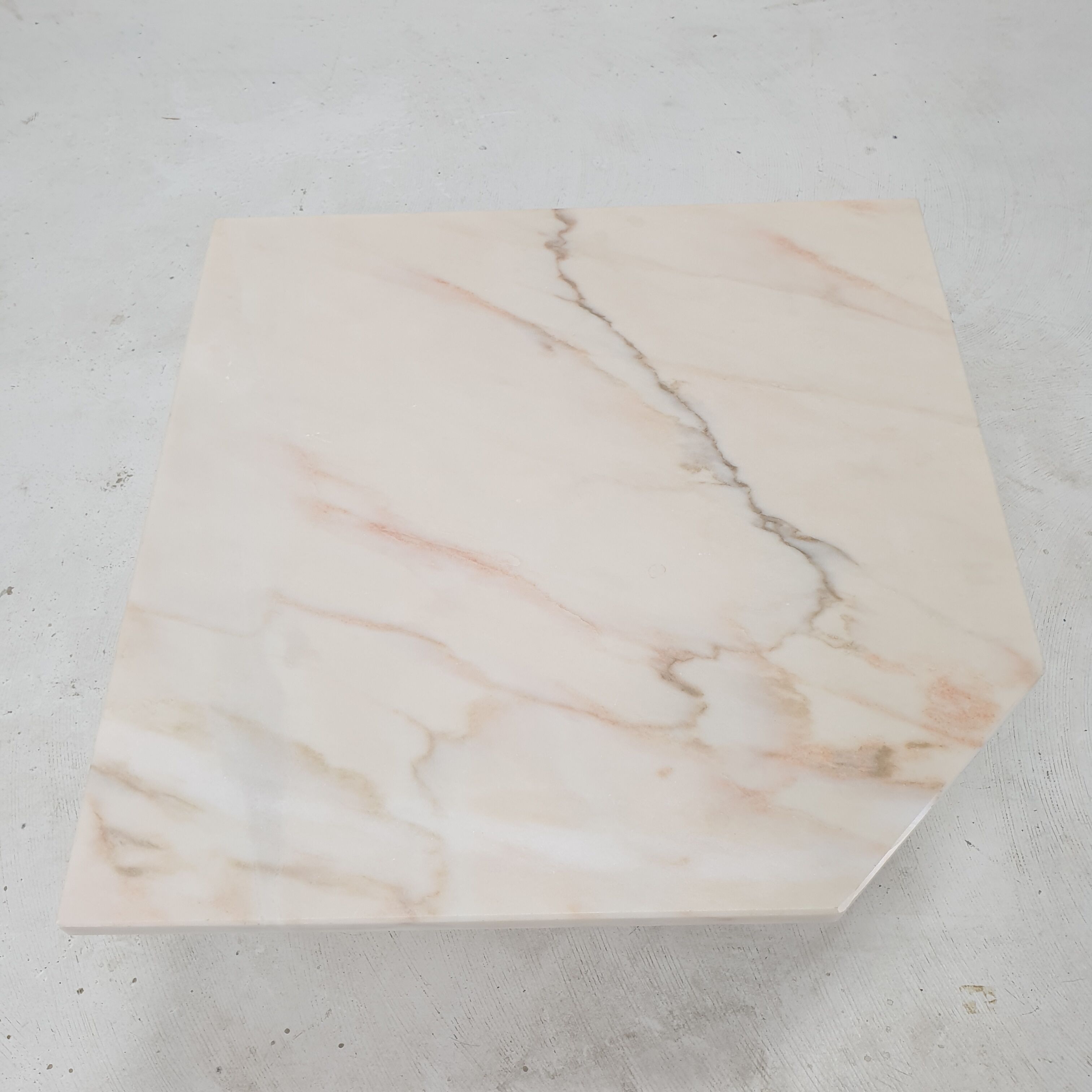 Set of 2 italian marble side tables, 1980's