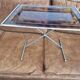 Coffee table with amber Bakelite top, turtle pattern, Vintage 70's